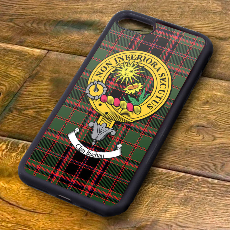 Buchan Tartan and Clan Crest iPhone Rubber Case