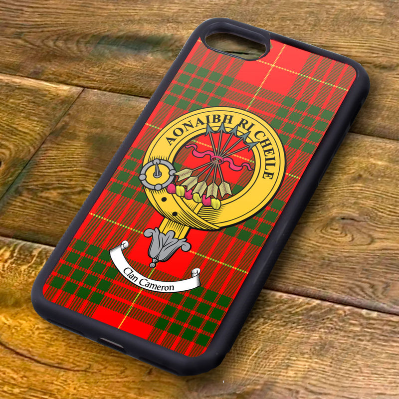 Cameron Tartan and Clan Crest iPhone Rubber Case