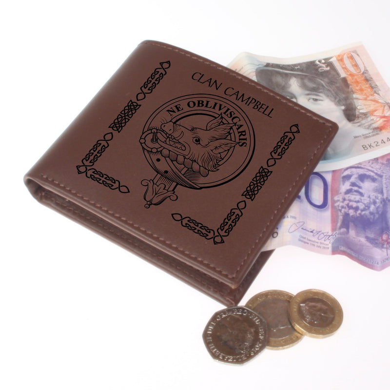 Campbell Clan Crest Real Leather Wallet