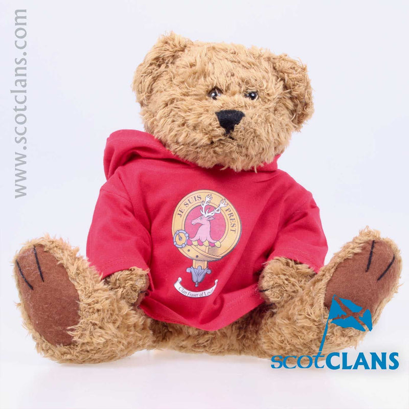 Teddy Bear with Fraser of Lovat Clan Crest Hoody Top