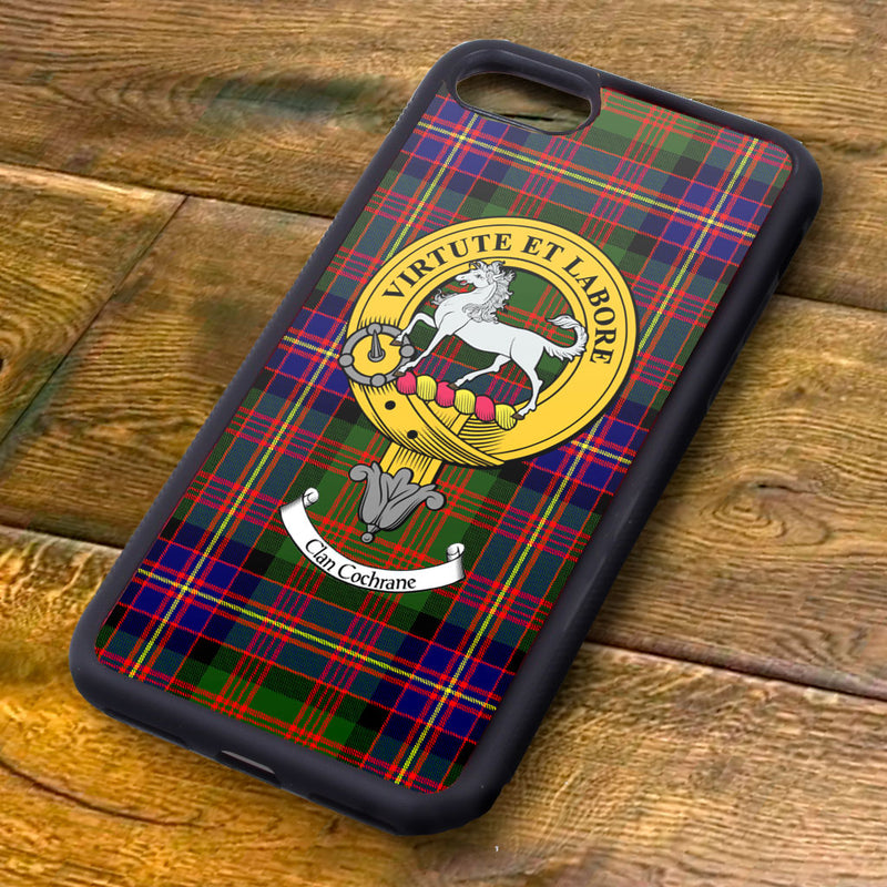 Cochrane Tartan and Clan Crest iPhone Rubber Case