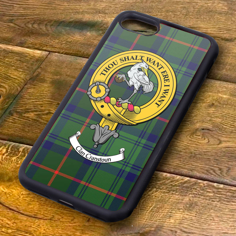 Cranstoun Tartan and Clan Crest iPhone Rubber Case