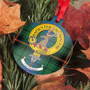 Davidson Clan Crest and Tartan Metal Christmas Ornament - 6 Styles Available