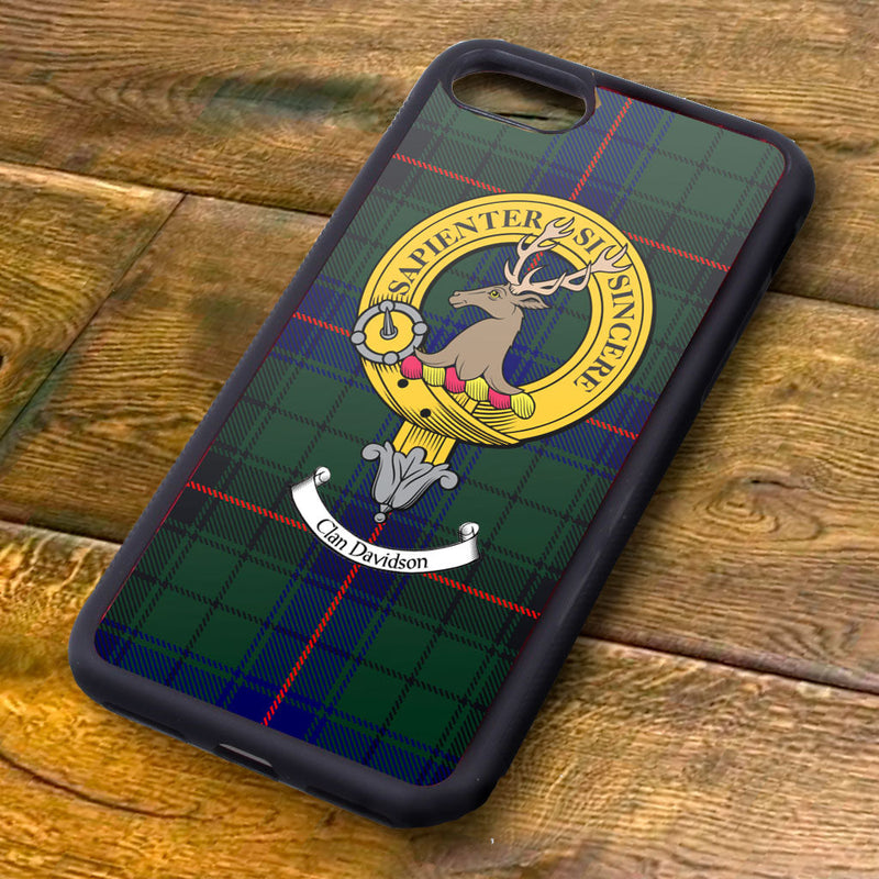 Davidson Tartan and Clan Crest iPhone Rubber Case