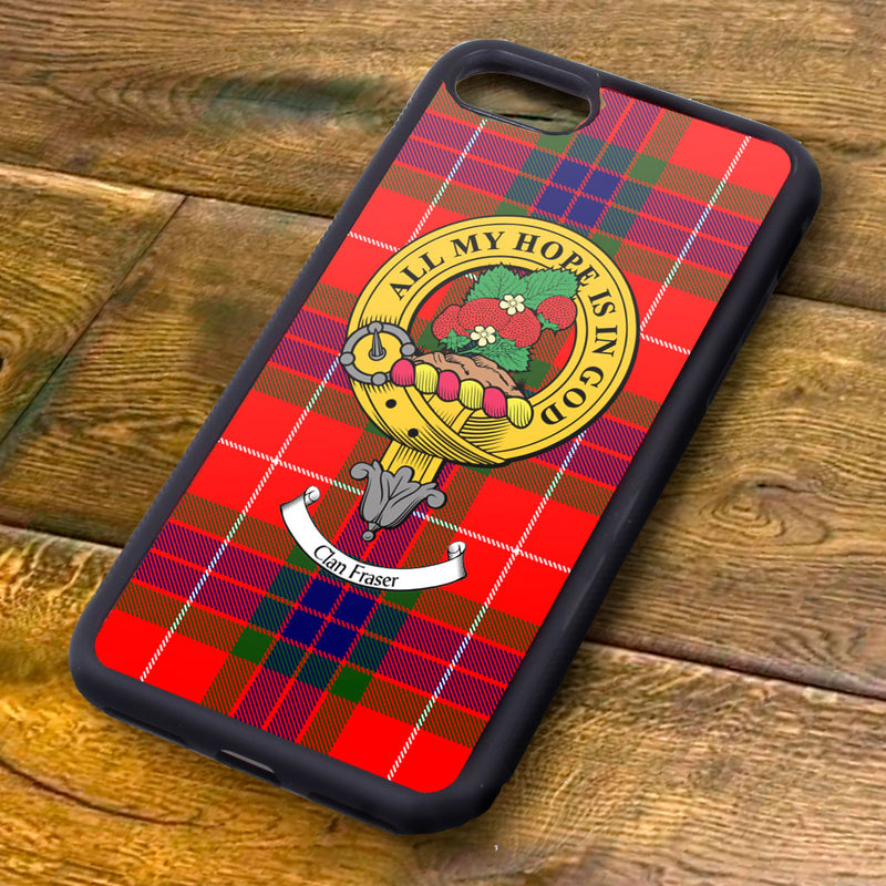 Fraser Tartan and Clan Crest iPhone Rubber Case