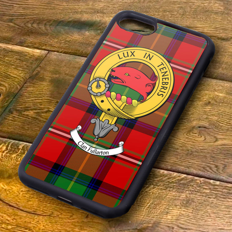 Fullarton Tartan and Clan Crest iPhone Rubber Case