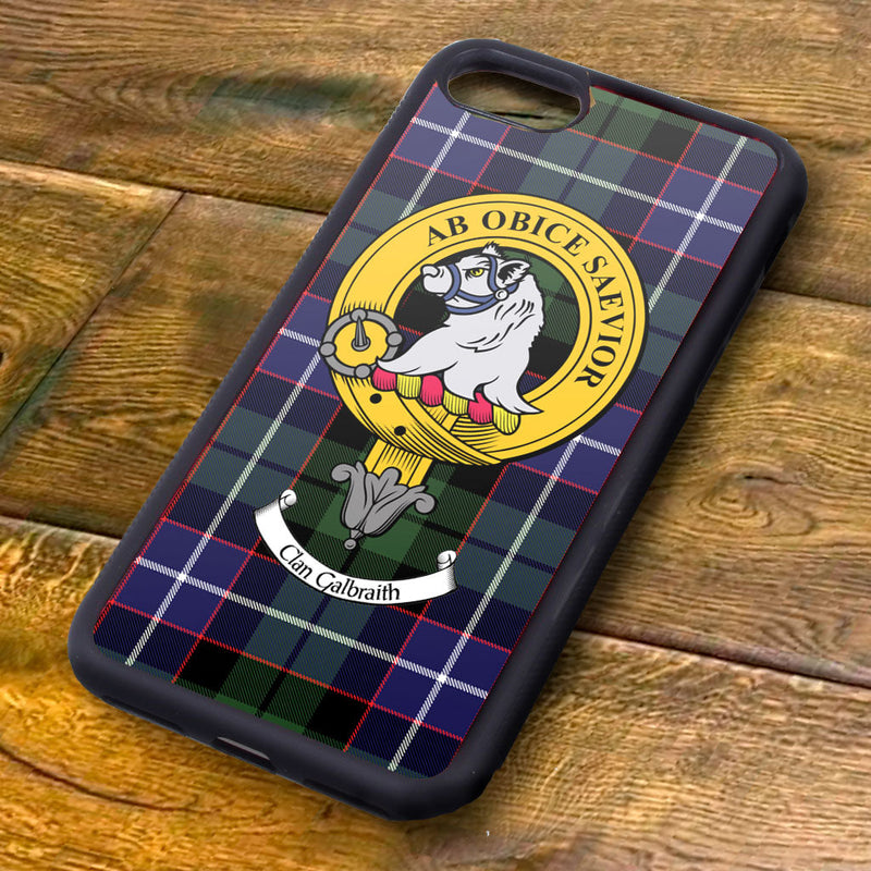 Galbraith Tartan and Clan Crest iPhone Rubber Case