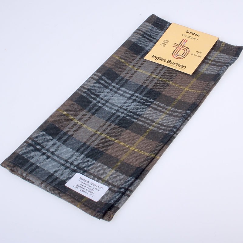 Wool Tartan Pocket Square in Gordon Weathered Tartan