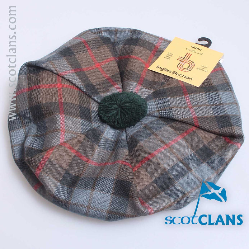 Unisex Wool Tam in Gunn Weathered Tartan