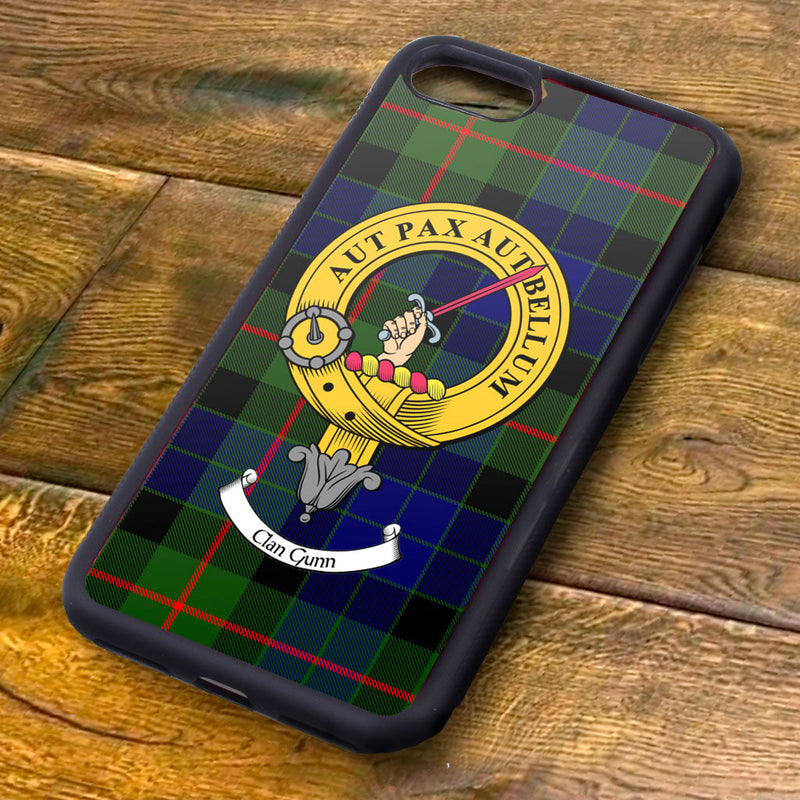 Gunn Tartan and Clan Crest iPhone Rubber Case