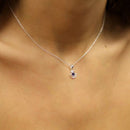 Outlander Inspired Anchor Silver Pendant with Sapphire Coloured Stone