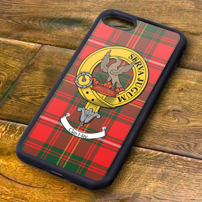 Hay Tartan and Clan Crest iPhone Rubber Case