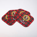 Stewart Clan Crest and Tartan Wooden Coaster 4 Pack