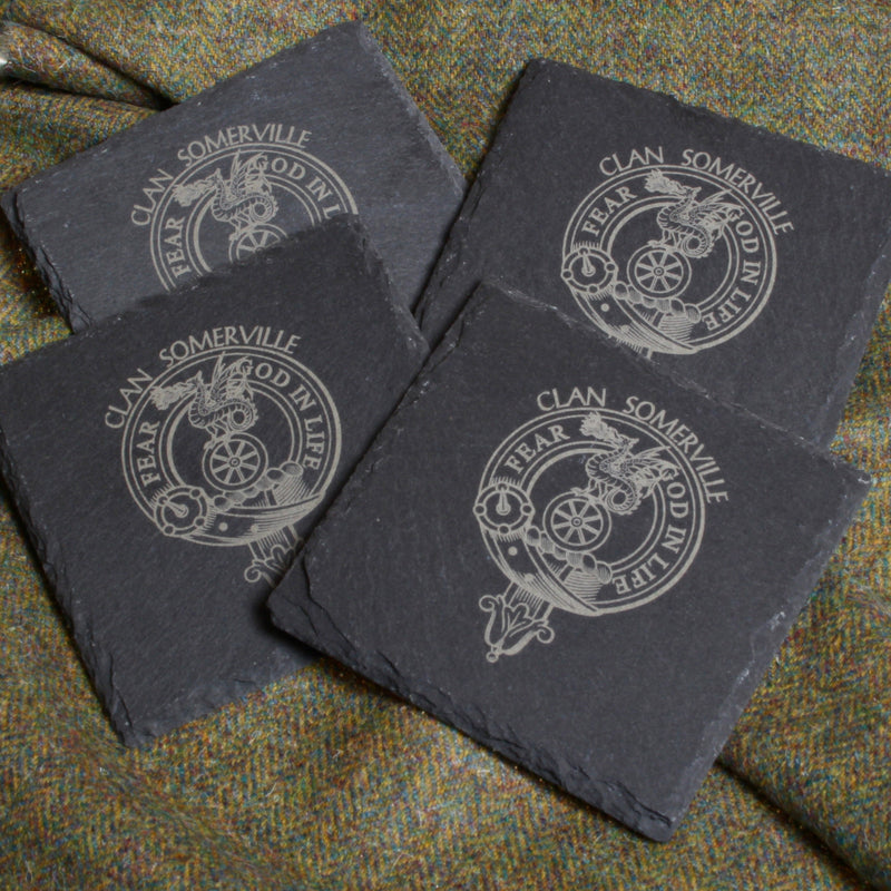 Somerville Clan Crest Slate Coaster