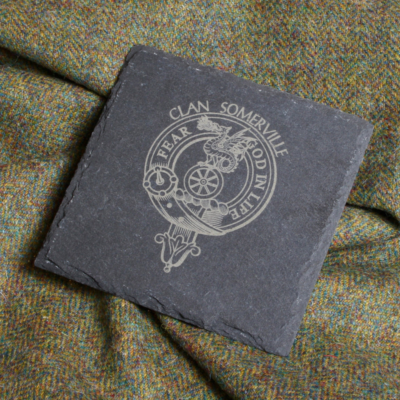 Somerville Clan Crest Slate Coaster