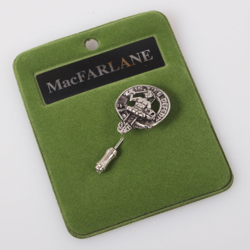 MacFarlane Clan Crest Pewter Tie Pin