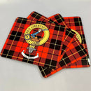 Wallace Clan Crest and Tartan Place Mats - Set of Four