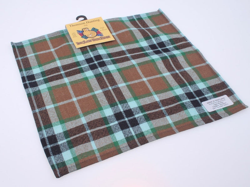 Wool Tartan Pocket Square in Thompson Hunting Tartan