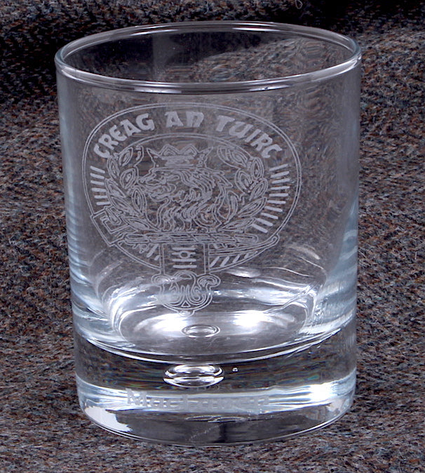 Clan Crest Whisky Glass with MacLaren Crest