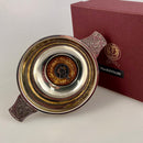 MacKinnon Clan Crest Quaich with Gold Trim