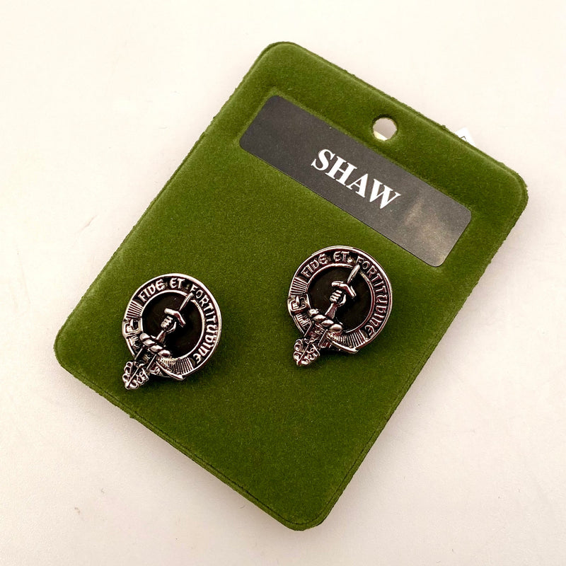 Shaw Clan Crest Pewter Cufflinks