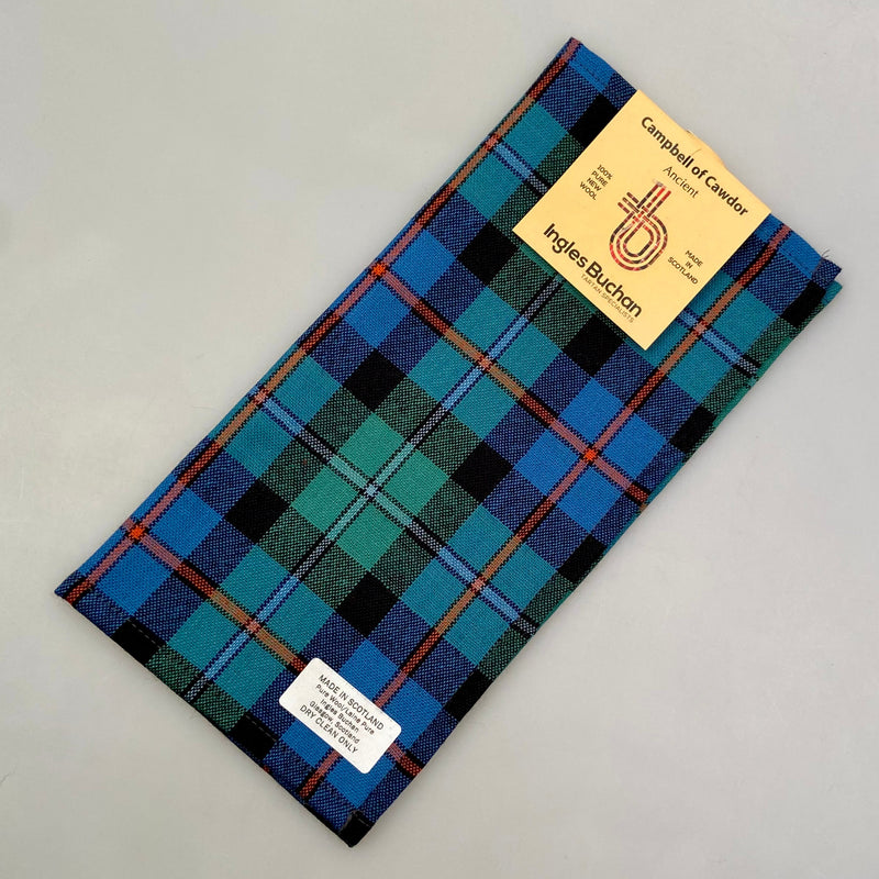 Wool Tartan Pocket Square in Campbell of Cawdor Ancient Tartan