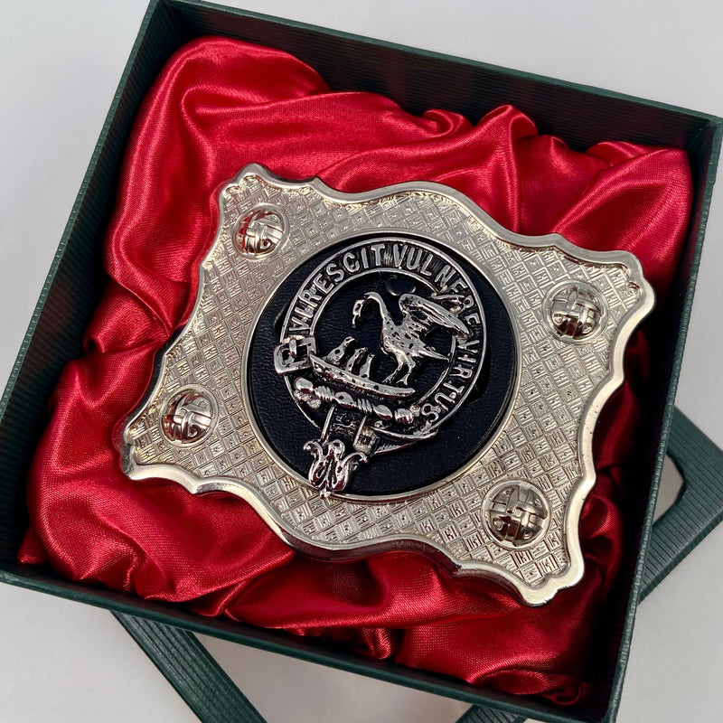 Stewart Pewter Clan Crest Buckle For Kilt Belts