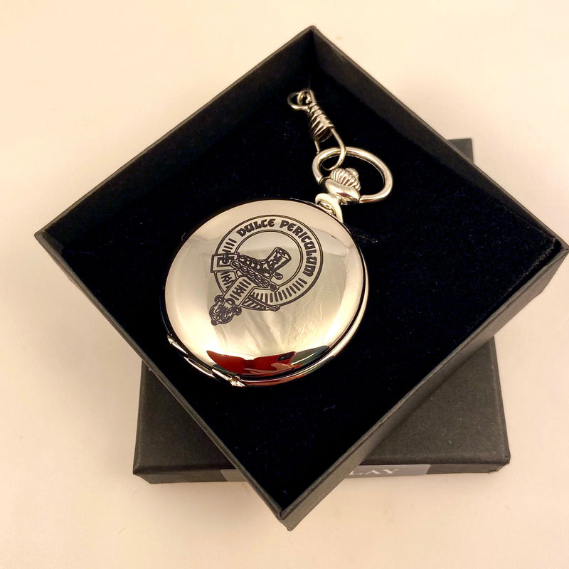 MacAulay Clan Crest Engraved Pocket Watch