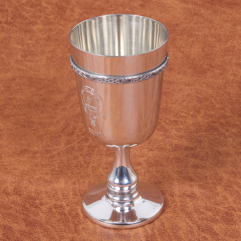 Clan Crest Engraved Celtic Band Pewter Goblet