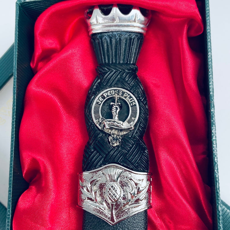 Erskine Clan Crest Stone Top Thistle Design Sgian Dubh