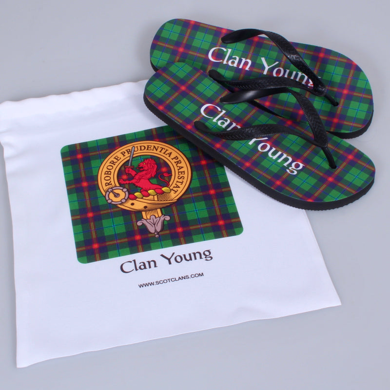 Young Tartan Flip Flops With Matching Bag