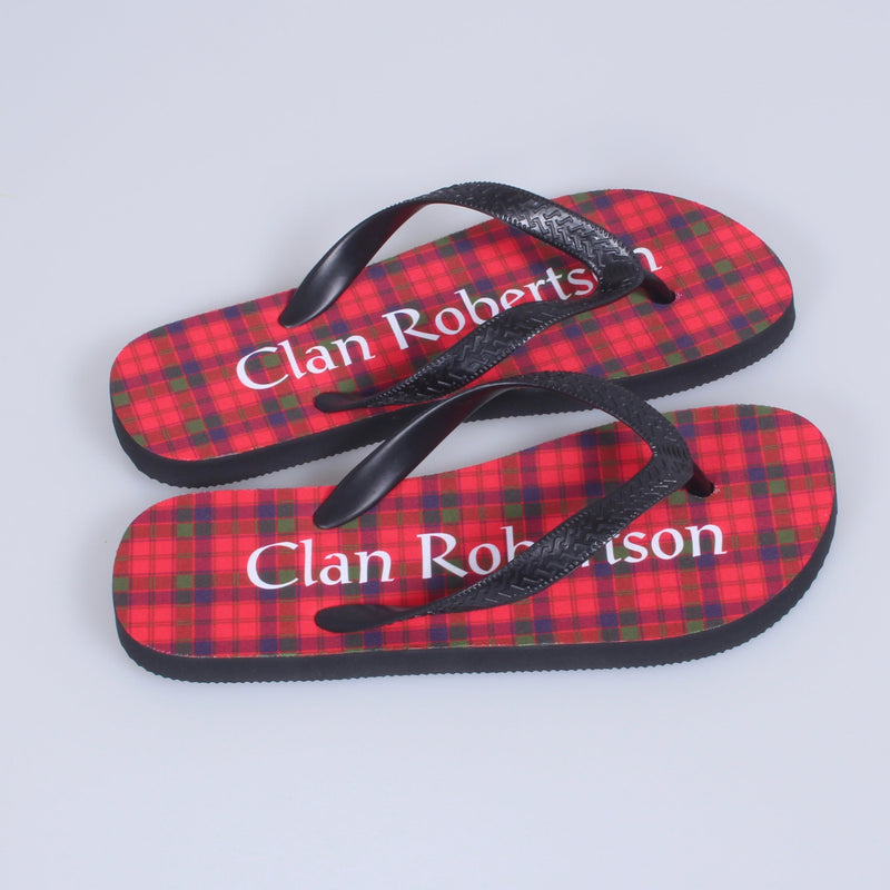 Robertson Tartan Flip Flops With Matching Bag