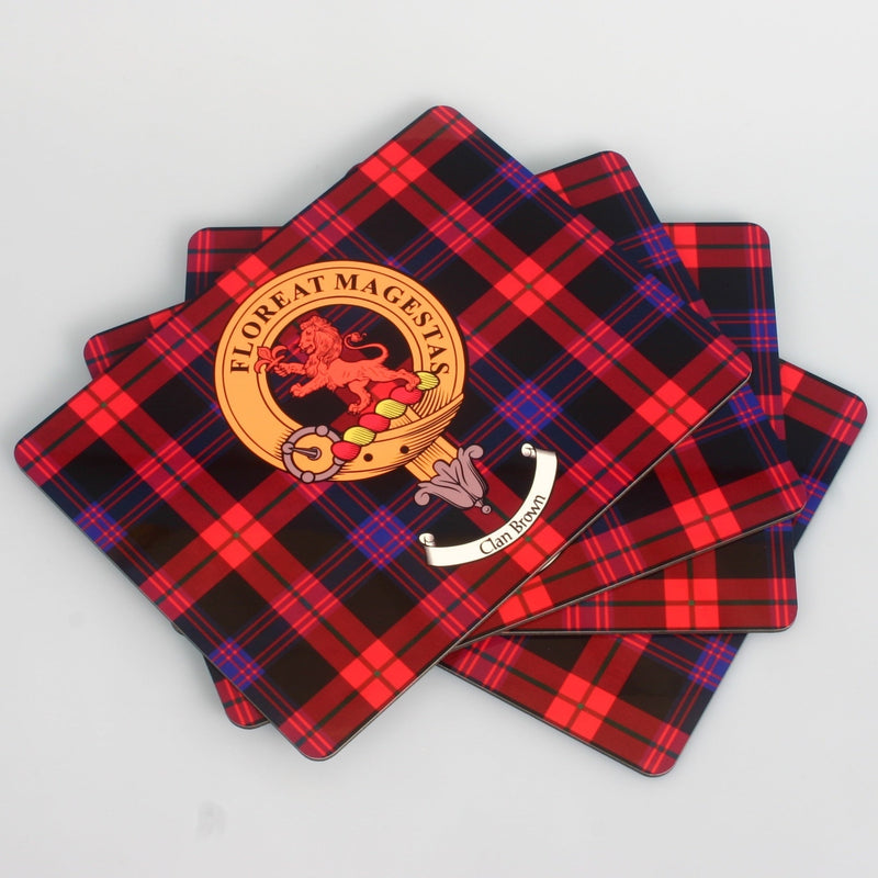 Clan Crest & Tartan Wooden Placemats 4 Pack