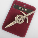 Clan Crest Pewter Kilt Pin with Rollo Crest