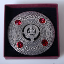 Livingstone Clan Crest Pewter Plaid Brooch