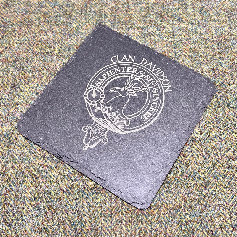 Davidson Clan Crest Slate Coaster