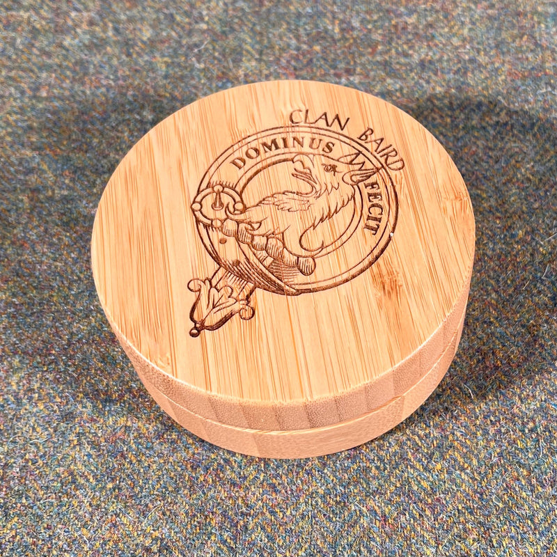 Baird Clan Crest Bamboo Tin