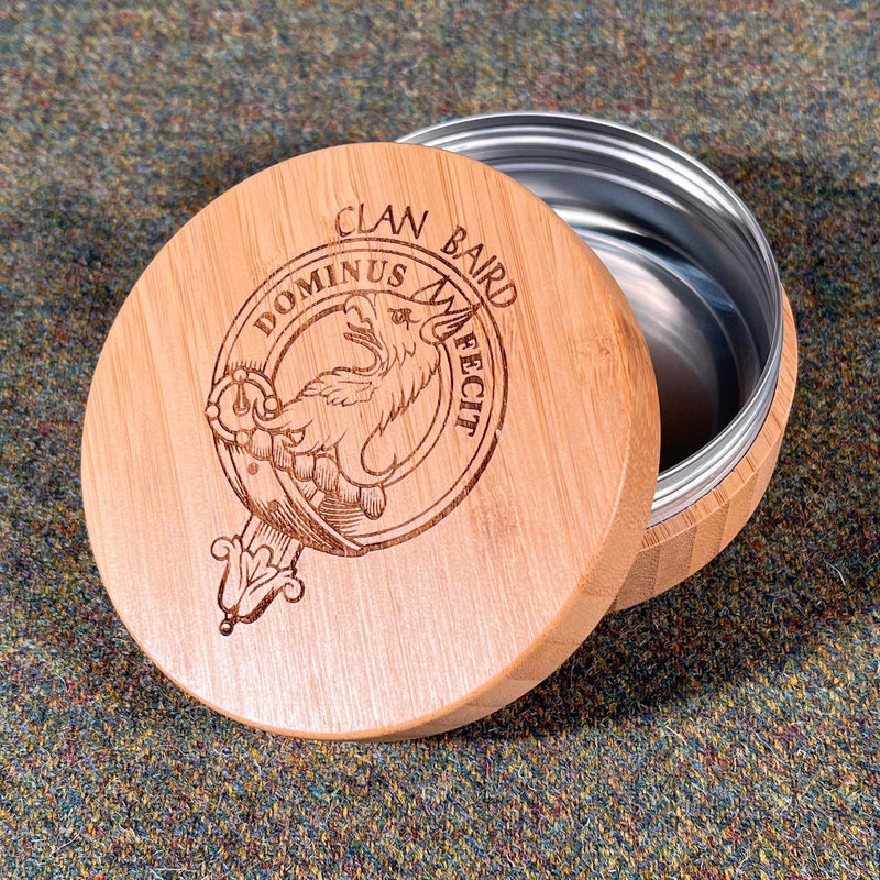 Baird Clan Crest Bamboo Tin