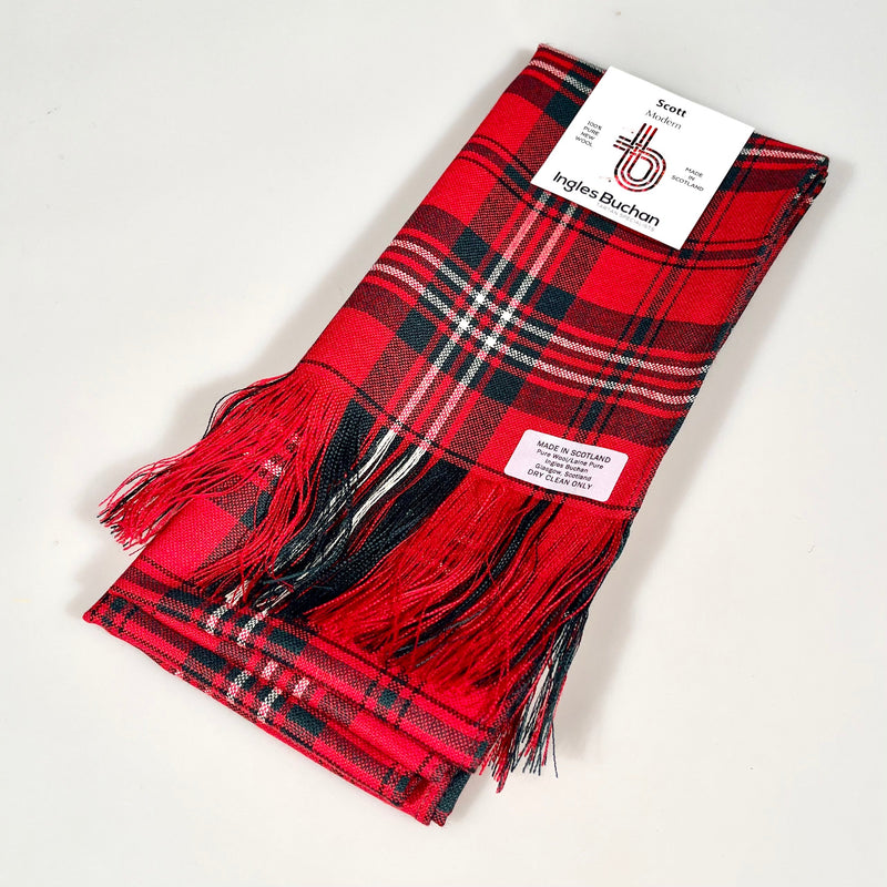 Scott Red Modern Tartan Wool Sash