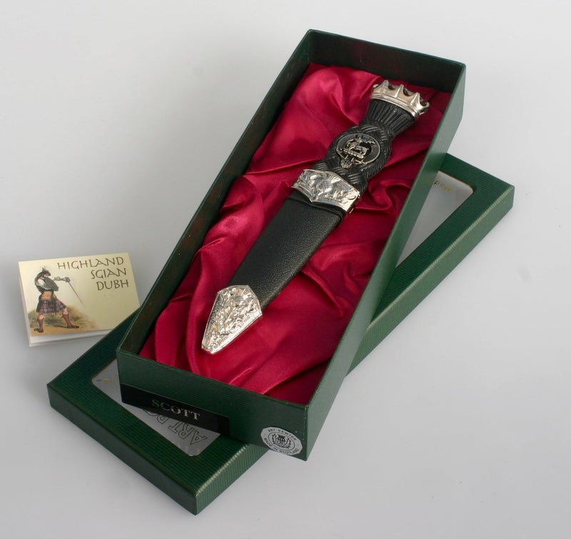 Scott Clan Crest Stone Top Thistle Design Sgian Dubh