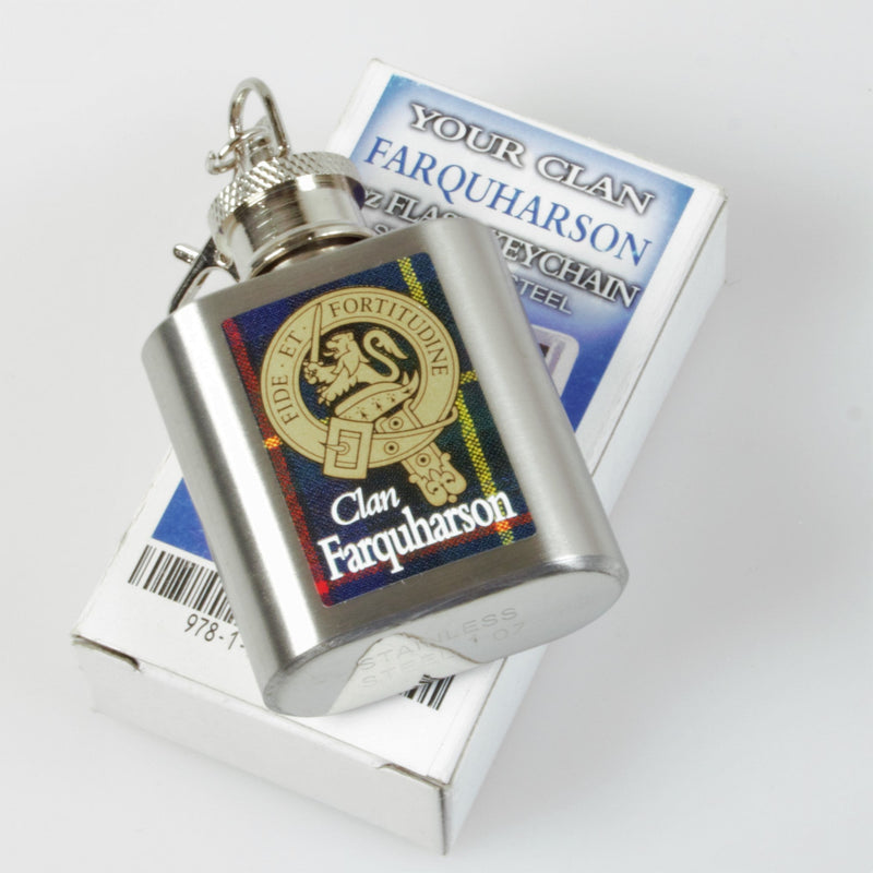 Farquharson Clan Crest Nip Flask (to clear)