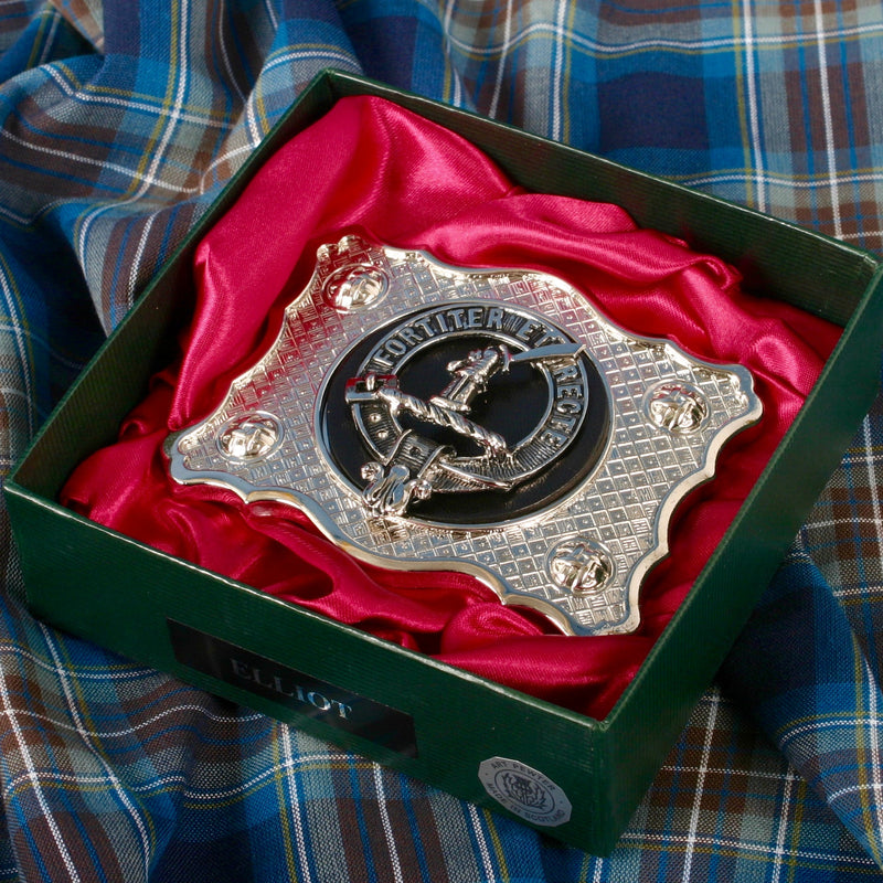 Elliot Pewter Clan Crest Buckle For Kilt Belts