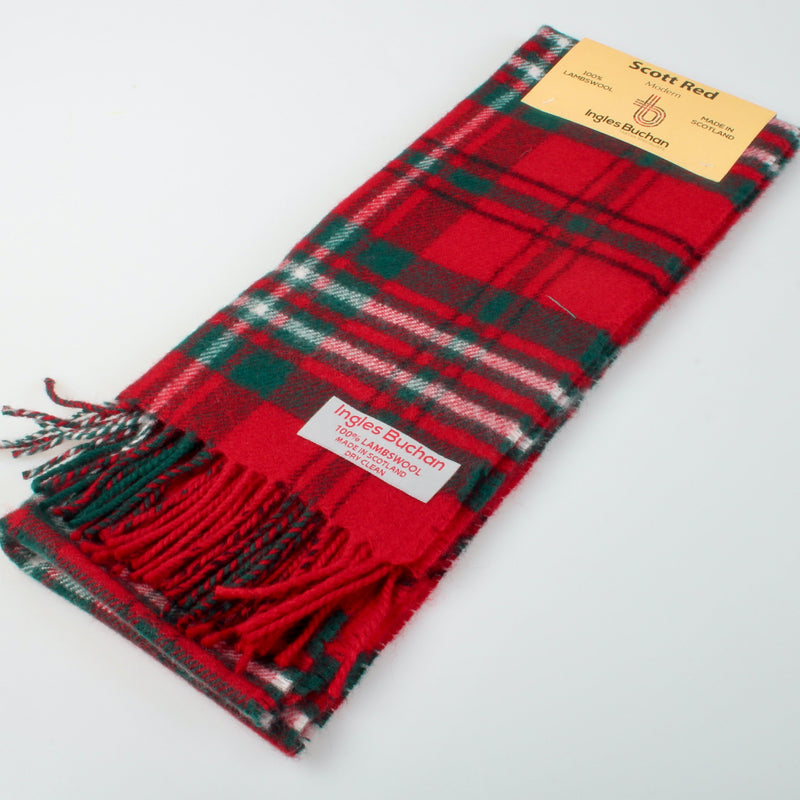 Lambswool Scarf in Scott Red Modern Tartan