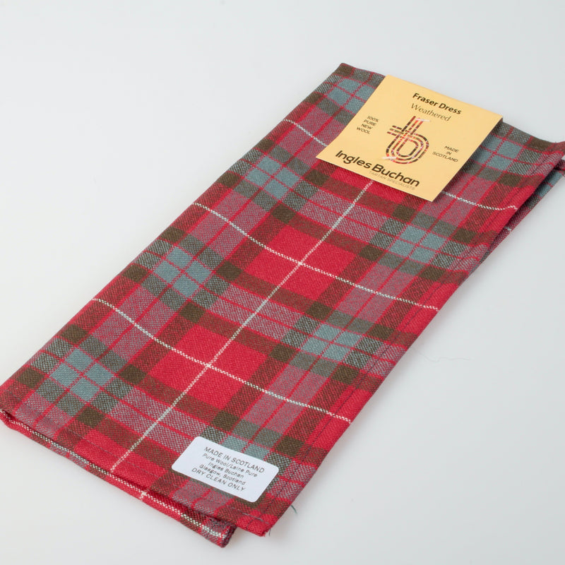 Wool Tartan Pocket Square in Fraser Weathered Tartan