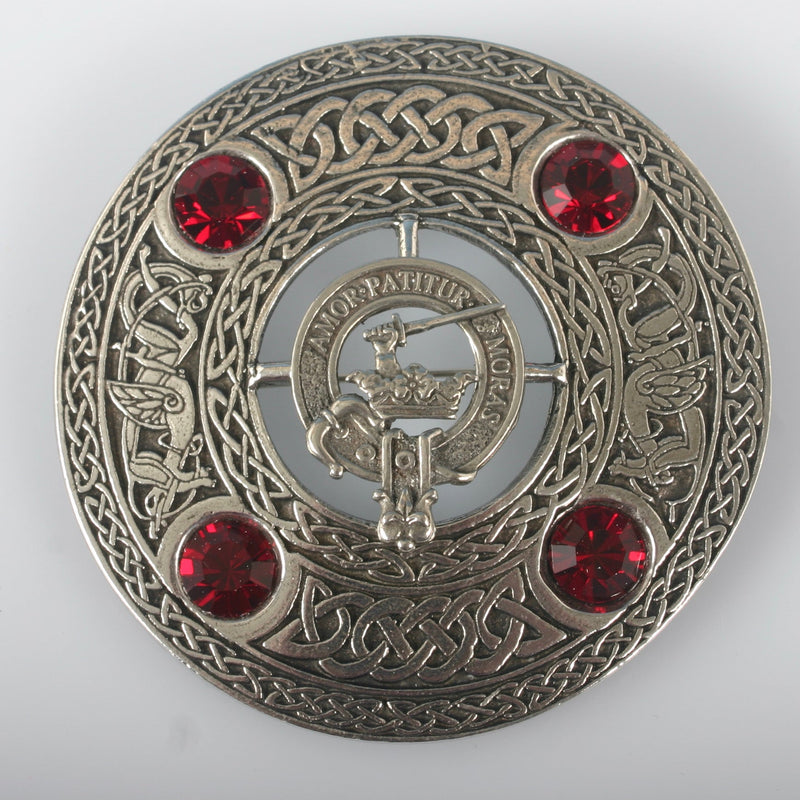 Lumsden Clan Crest Pewter Plaid Brooch