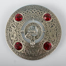 MacBain Clan Crest Pewter Plaid Brooch