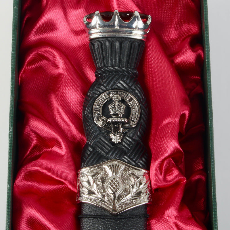 Robertson Clan Crest Stone Top Thistle Design Sgian Dubh