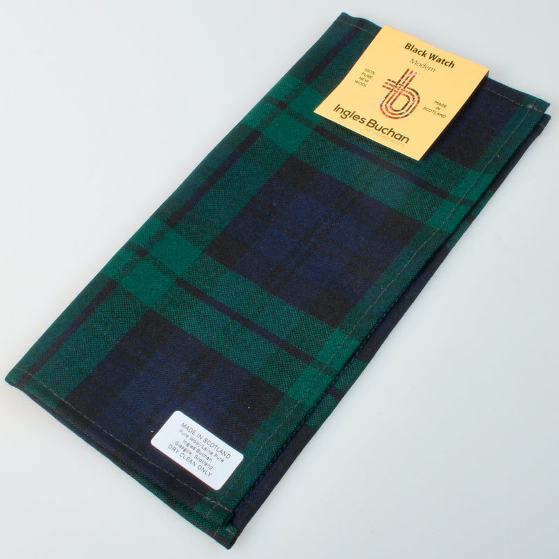 Wool Pocket Square in Black Watch Modern Tartan