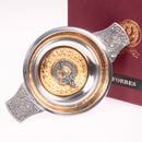 Forbes Clan Crest Quaich with Gold Trim