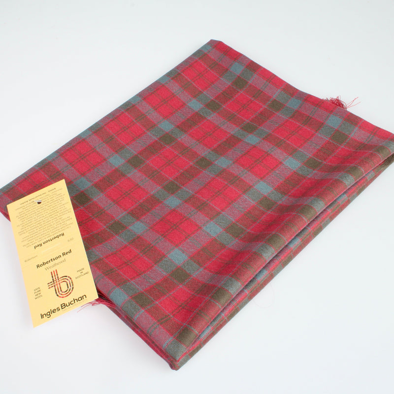 Robertson Red Weathered Wool Tartan Shawl